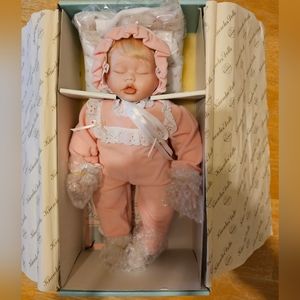 Baby Book Treasures by Edwin M. Knowles Porcelain Baby Doll named Elizabeth's Ho